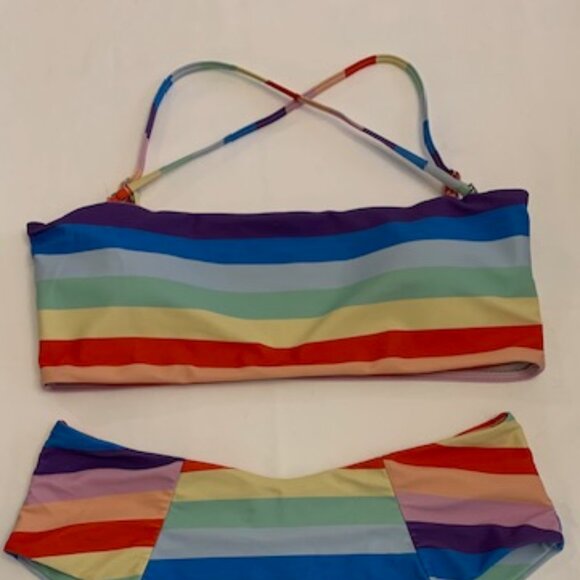 Zaful Colorful Striped Bikini Set - Picture 1 of 6